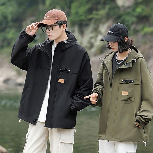 大きいサイズ 登山ウェア メンズ マウンテンパーカー ウィンドブレーカー フード付き ジップアップ アウトドア スポーツ キャンプ 釣り 春 秋