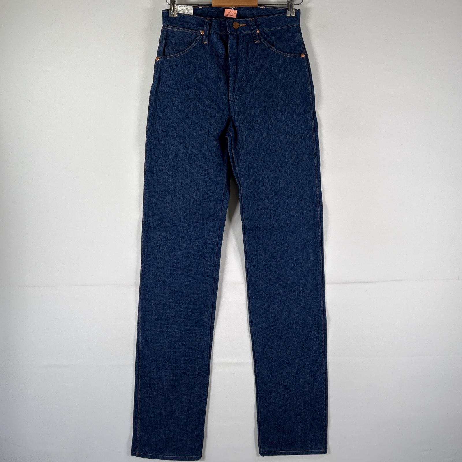 古着 美品 80s/80年代 ヴィンテージ デニムパンツ デッドストック タグ付 ロング ジーパン 長ズボン w28 L38 インディゴブルー レディース
