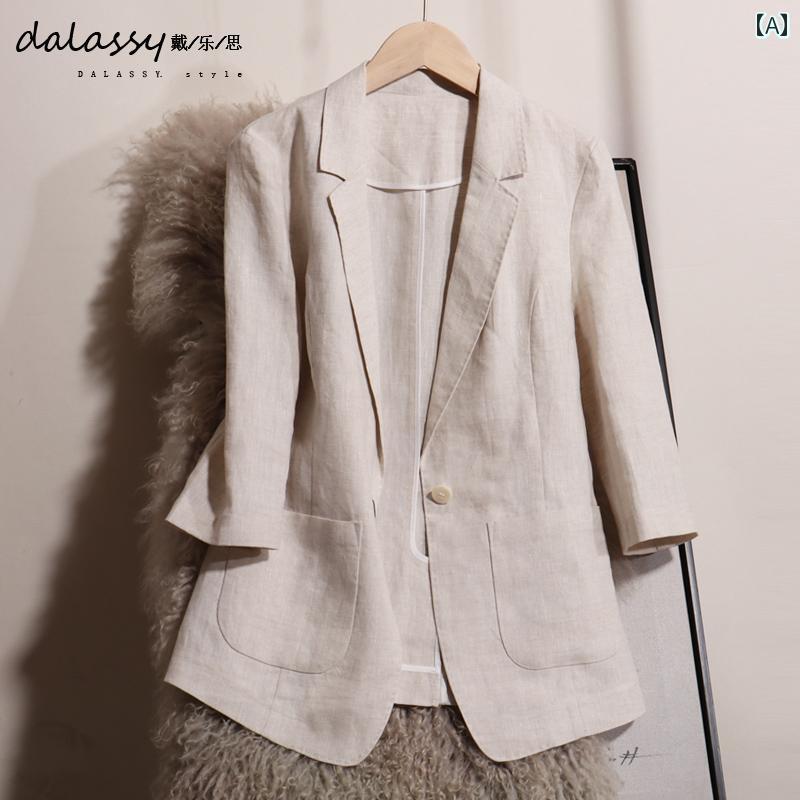 ビジネス　スーツ　ジャケット リネン スーツ ジャケット レディース 薄手 夏 コットン＆ リネンス モール レディーストップス 2025