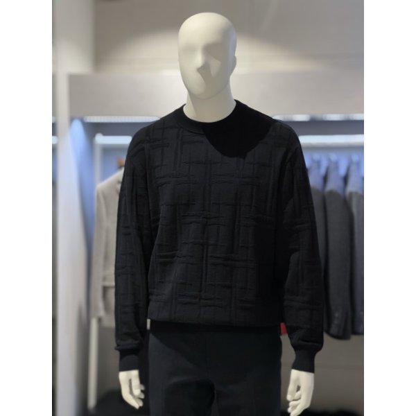 [] ブラックジャカードパターンモックネックベーシックフィットニットTシャツ 2444SP240450 [P003678740]