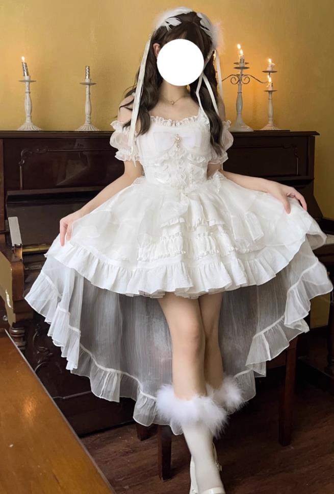 /新発/数量限定/薔薇花嫁/Lolita系 /ワンピース　jsk　OP　日常　写真　舞台　変装/ロリータ トップス 萌え ゴスロリ ロリータファッション　吊りスカート 花嫁洋服 ウエディングドレス　人