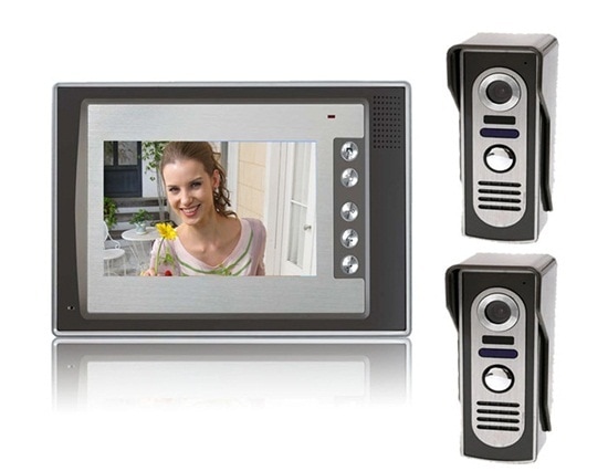SY803M217LCDホームセキュリティビデオドア電話インターホンキット2カメラと1モニタ