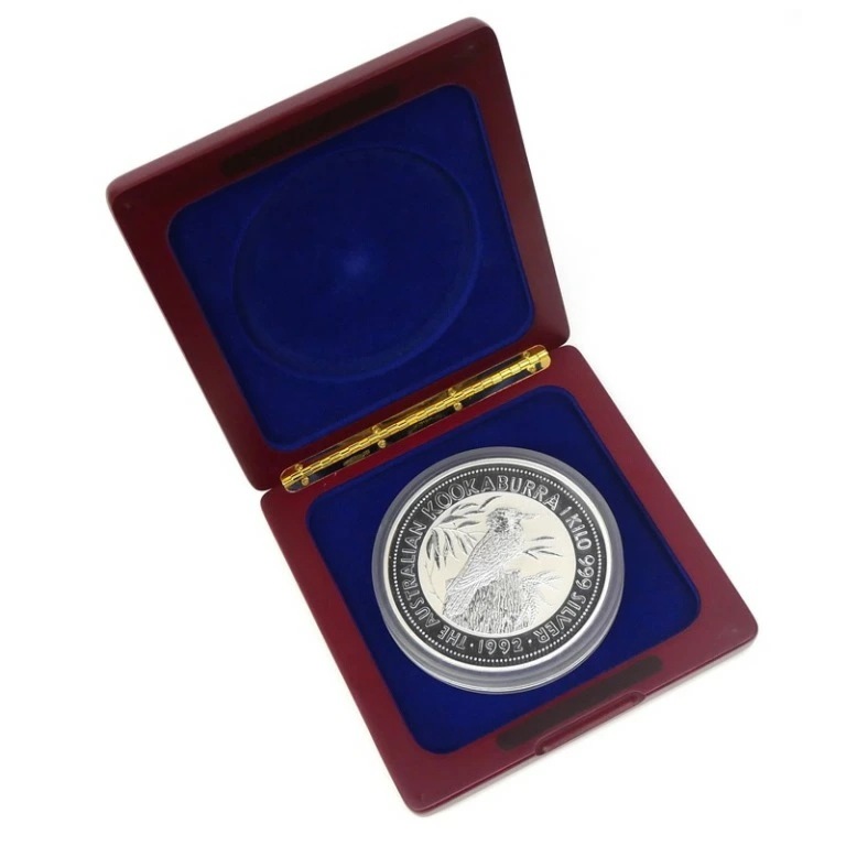 オーストラリア 30ドル銀貨 クッカバラ カワセミ 1992年 1kg ケース入り 【中古】(68615)