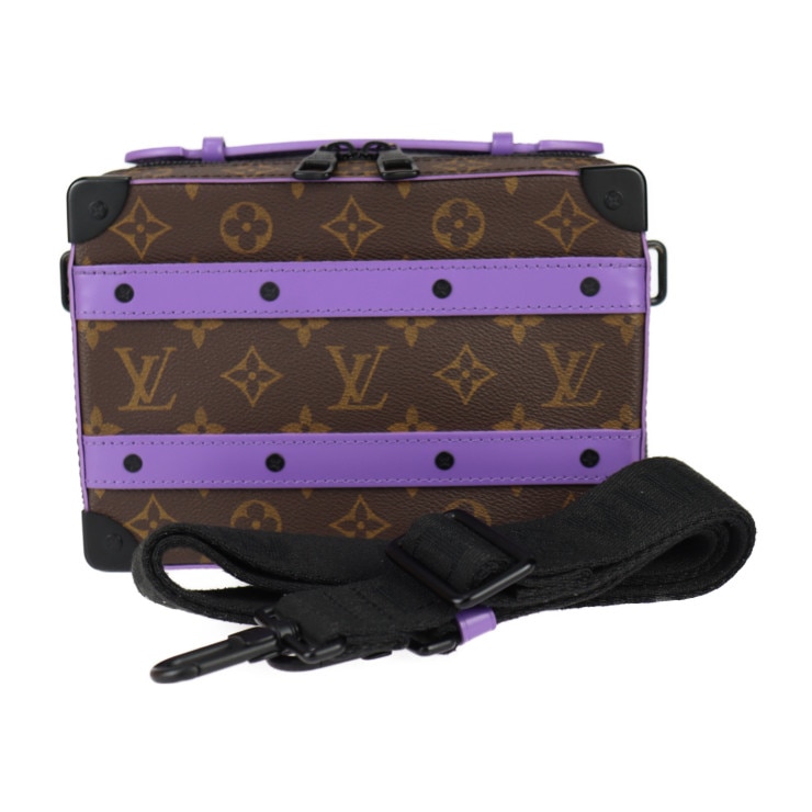 超美品 LOUIS VUITTON ルイ ヴィトン ハンドバッグ M46264 ハンドルソフトトランク モノグラムマカサー PVC レザー ブラウン パープル ブラック金具 2WAY ショルダーバッグ