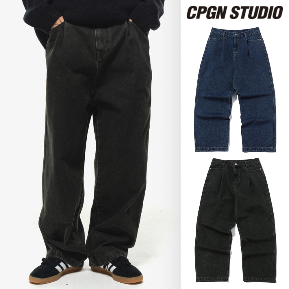 【CPGN STUDIO】 Wide one tuck denim pants