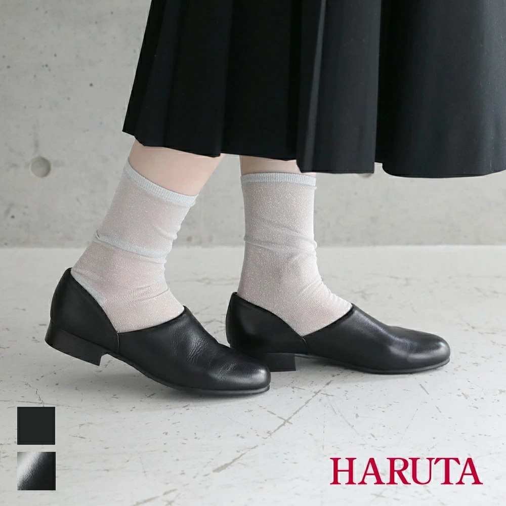HARUTA ハルタ スポックシューズ／spock ドクターシューズ レザー マニッシュ 本革 レディース 日本製 スリッポン ブラック ホワイト