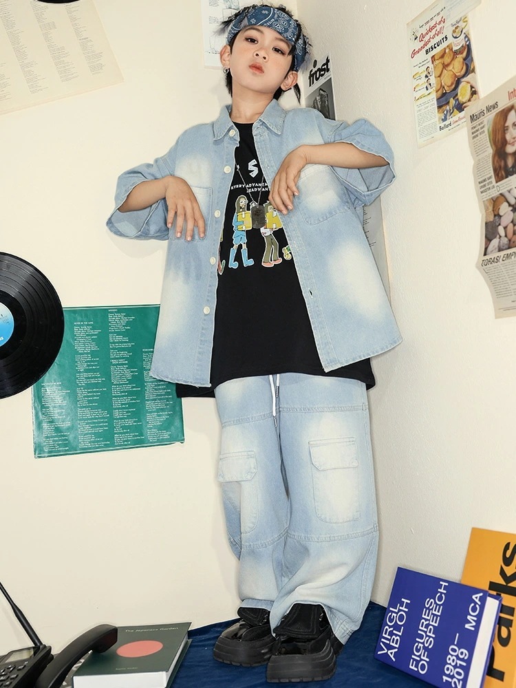 3点セット　 ダンス衣装 ダンス 衣装 ヒップホップ 子供服 ヒップホップ キッズダンス衣装 キッズ ダンスウェア 韓国子供服 シャツ ストリート オーバー カジュアル 運動用 キッズ トレーナー