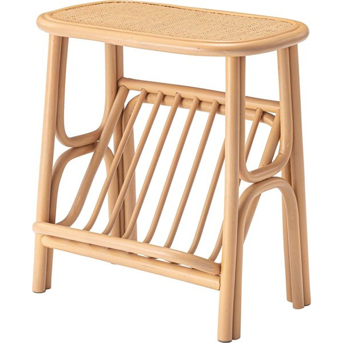 サイドテーブル GUY-262NA 収納 北欧 木製 高さ50cm テーブル 机 ラタン 籐 天然ラタン 軽量 軽い ナチュラル ベージュ リゾート マガジンラック 本棚 おしゃれ