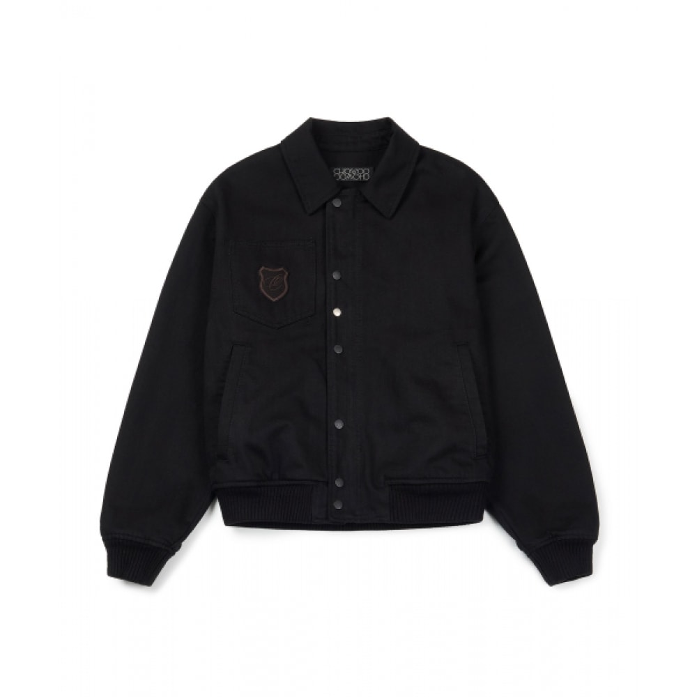 CHOWOO コットンブルゾンダウンジャケット-ブラック