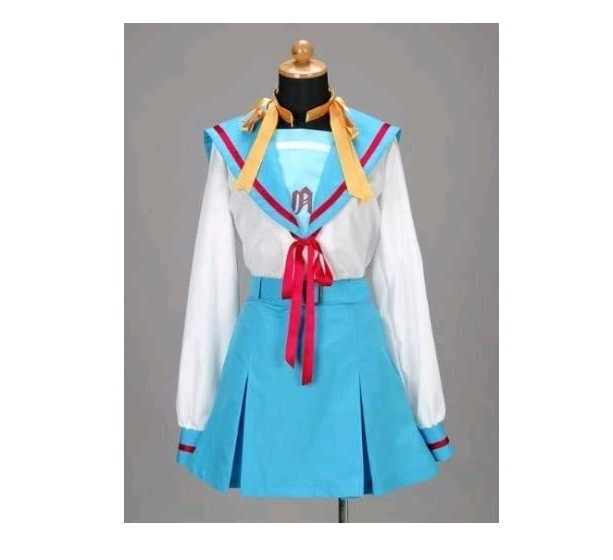 鈴宮ハルシーの憂鬱な女性の制服長袖コスプレ衣装（購入後のお問い合わせサイズ）