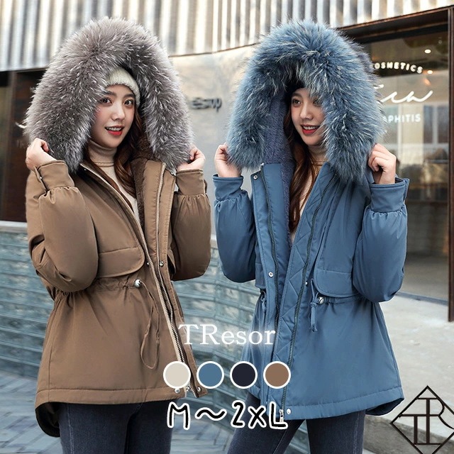 レディースデザインコート レディース ショート ジャケット コート レディース アウター 大きいサイズ フェイクダウン 中綿 コート ショート丈コート 大人 ミリタリーコート ウエスト ギャザー ファ