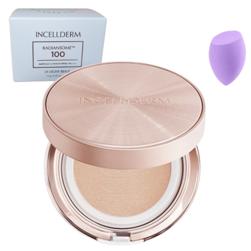 ラディアン綿 100 アンプル クッション SPF50+ PA++++ 21号 ライトベージュ (本品 + おかわり + 水玉パフ) 5,394円