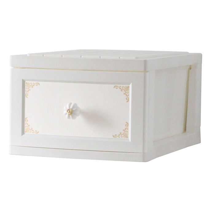 ドレスチェンジチェスト 1段4個組 パールホワイト DPC-01-4P-PW アイエルシー