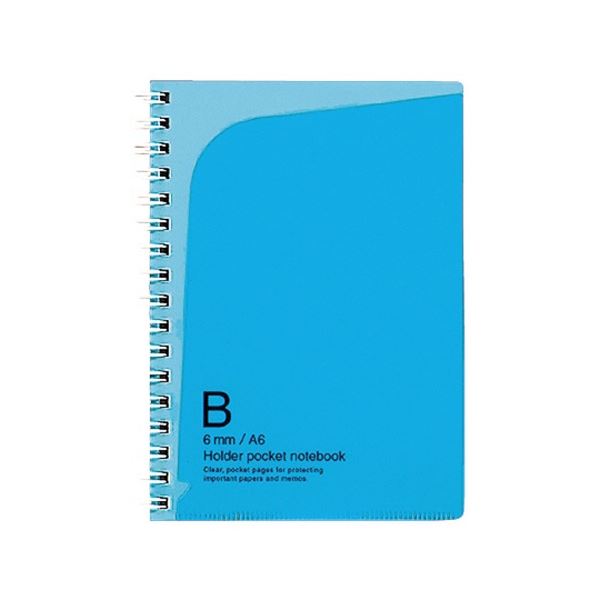 (まとめ) コクヨ ポケットノート(ホルダー タイプ)A6 B罫 50枚 ライトブルー ノ-470LB 1セット(5冊) (×5セット)