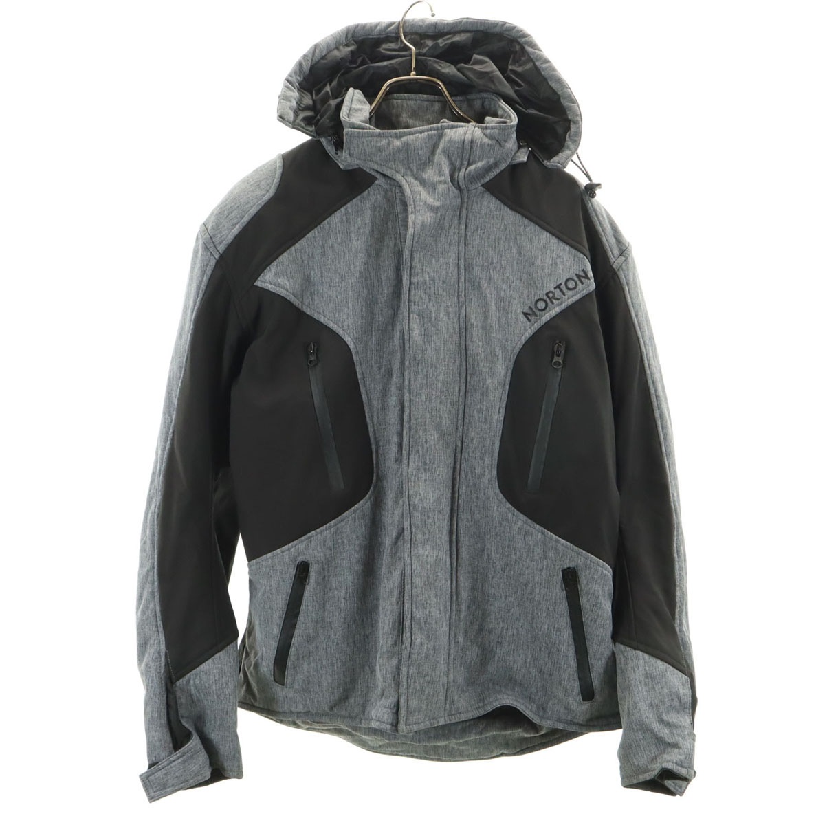 バイク ジャケット LL グレー メンズ 古着