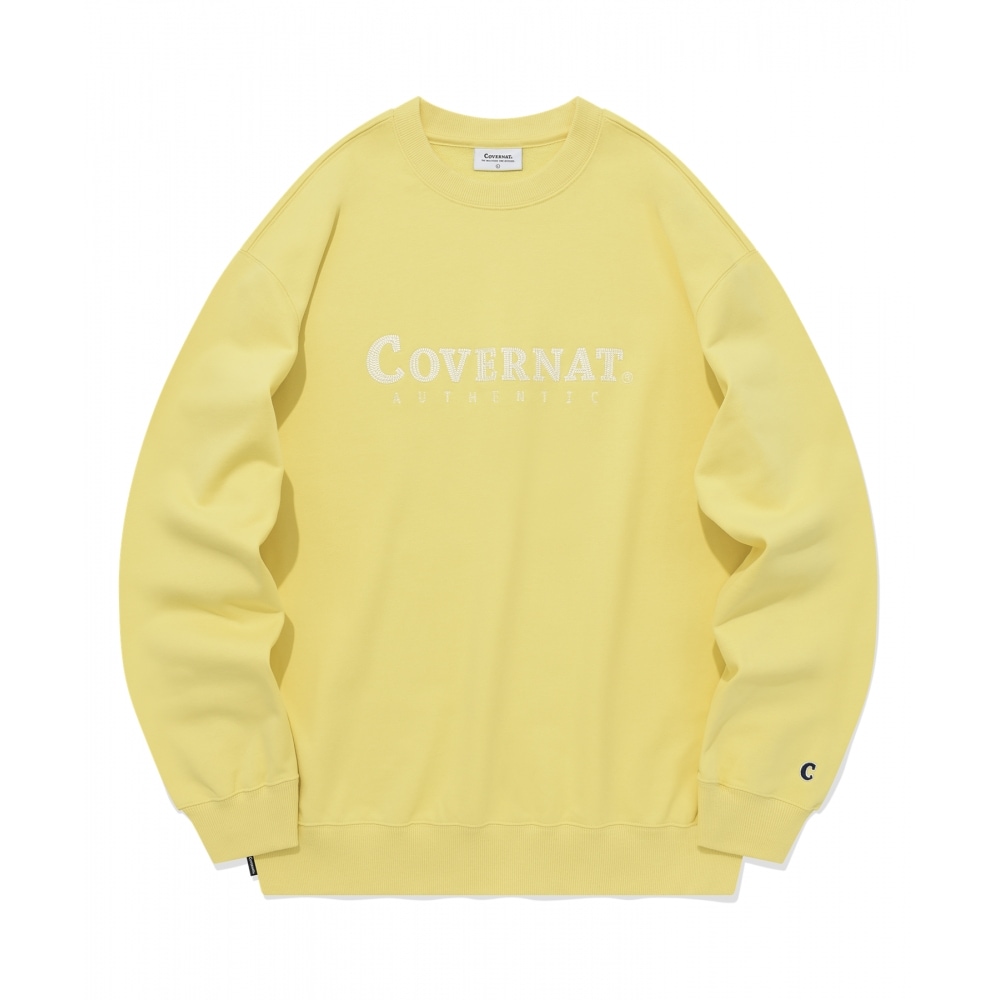 COVERNAT オーセンティックロゴスウェットシャツイエロー