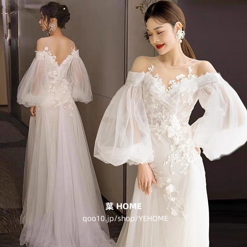 韓国ファッション ウェディングドレスタキシード 二次会 パーティードレス 花嫁 海外挙式 お呼ばれドレス フォト 披露宴演奏会用ドレス 発表会 夢の花のフランス宮廷振り袖プリンセスのウェディングドレス 9,015円