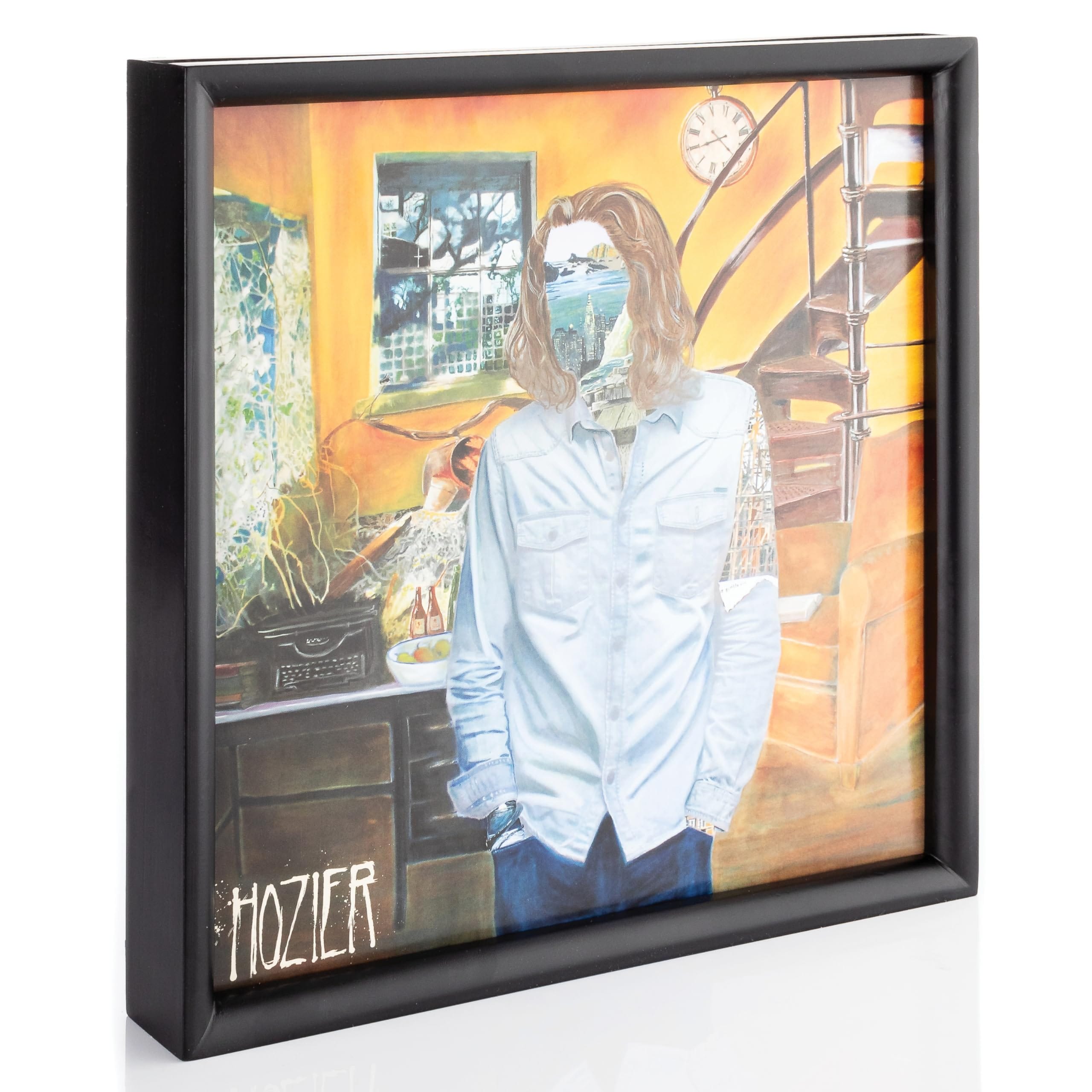 MNKE ビニールレコードスタンドおよびフレーム - 壁掛けまたは卓上 - 今再生中のレコードやお気に入りのレコードをディスプレイ - このエレガントなビニールレコードフレームはほとんどのレコード