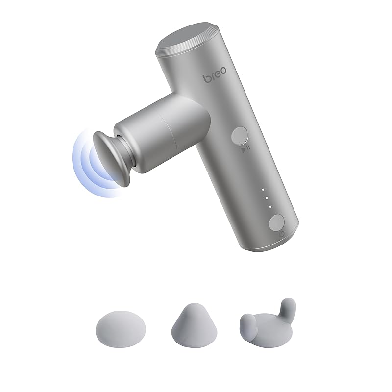 breo 全身ケア 3種類アタッチメント付属 4段階のモード 静音 超軽量 195g ミニ Type-C充電式 1100mAhバッテリー内蔵 携帯便利日本語取扱説明書付き 一年メーカー保証 男女兼用