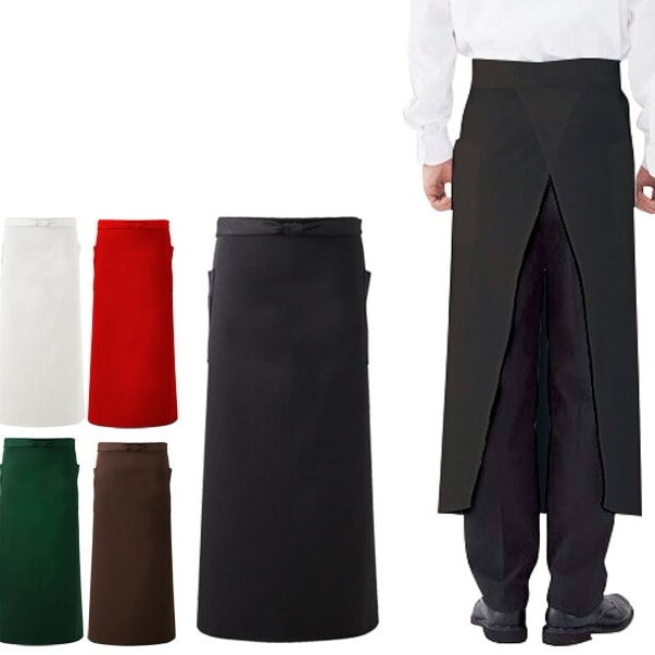 メール便 エプロン おしゃれ 腰巻 ソムリエエプロン ロング ソムリエ ギャルソン ペン差