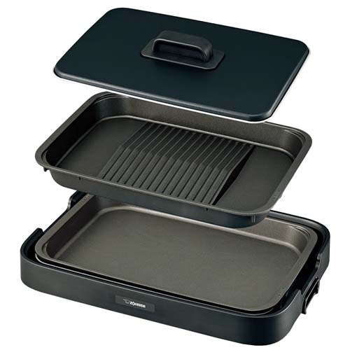 ホットプレート やきやき EA-KE20-BA 　2枚プレート 深型＆焼肉 傾斜溝 チタンコート 丸洗い可 1300W