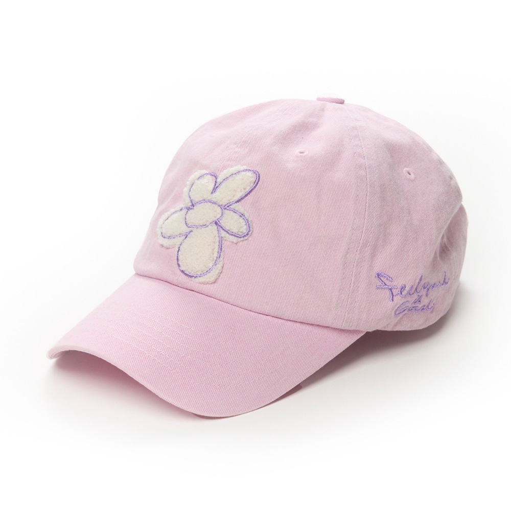 GRAFFITI FLOWER PIGMENT BIOWASHED BALL CAP PINK