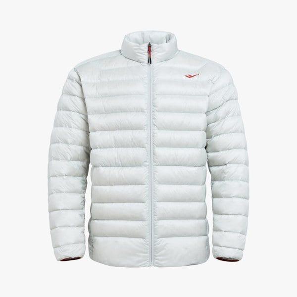 メンズ ライトグレー 軽量グースダウンジャンパー / 男性用 冬 ガチョウ毛 ジャケット PW3MD24W201_IC