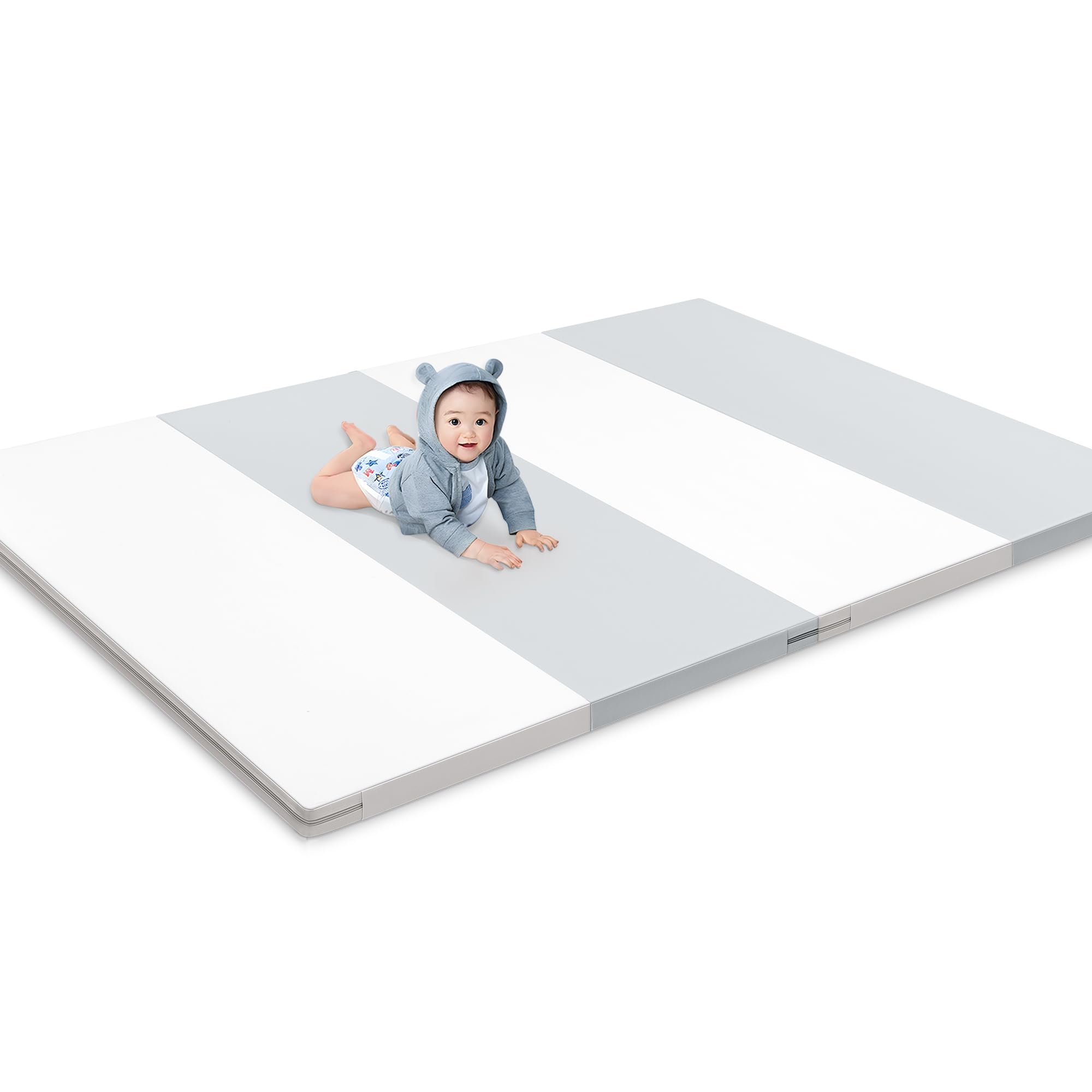 プレイマット-Artake プレイマット 赤ちゃん 収納しやすい ジョイントマット 厚手 折りたたみ 防水 防音マット ベビーマット 120*160*4 グレー