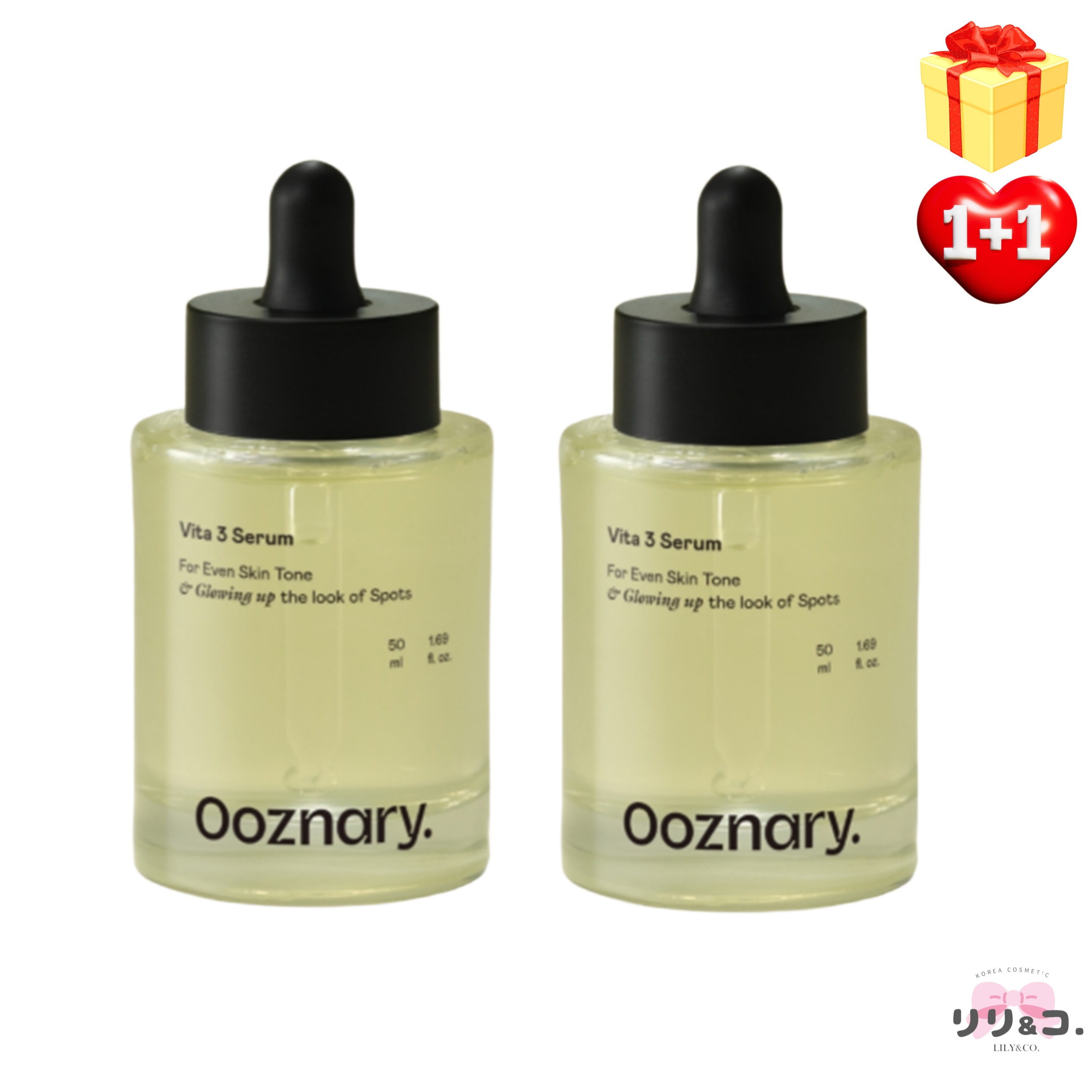 [韓国人気 1+1] ビタ3 ホワイトガン セラム 50ml+50ml 計100ml 水分 保湿 鎮静 乾燥 くすみ 韓国コスメ 基礎化粧品 ギフト トーンアップ アンプル 美容液 保湿美容液 肌バリ