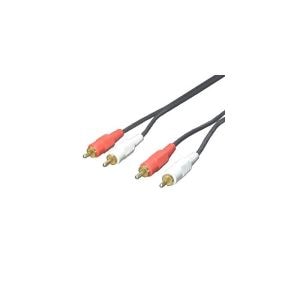 (まとめ)変換名人 オーディオケーブル(赤・白)1.8m RCA2-18G(×10セット)
