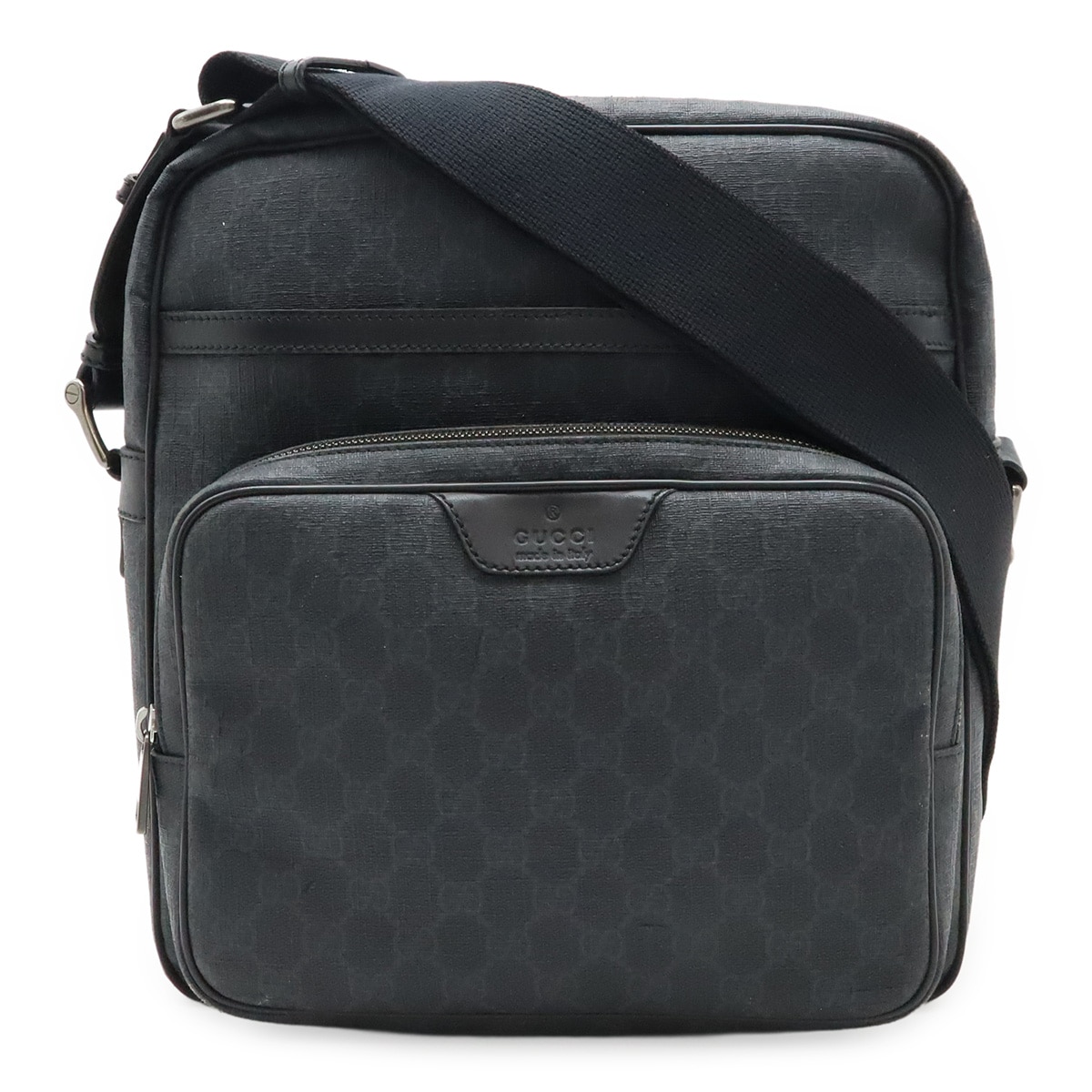 GGスプリーム ショルダーバッグ 斜め掛け PVC レザー ブラック 黒 グレー 32207