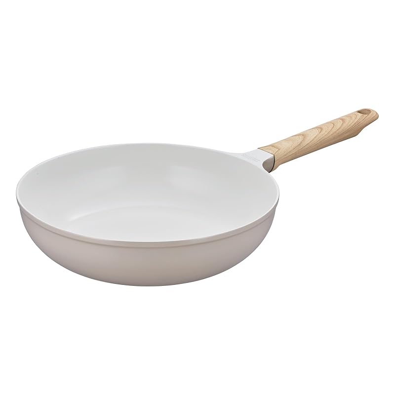 サーモス セラプロテクトコートシリーズ フライパン 26cm グレージュ IHガス火対応 高耐久性 セラミックコーティング ダイキャスト製法 PFOA PFOS不使用 木目調ハンドル 料理が映える白