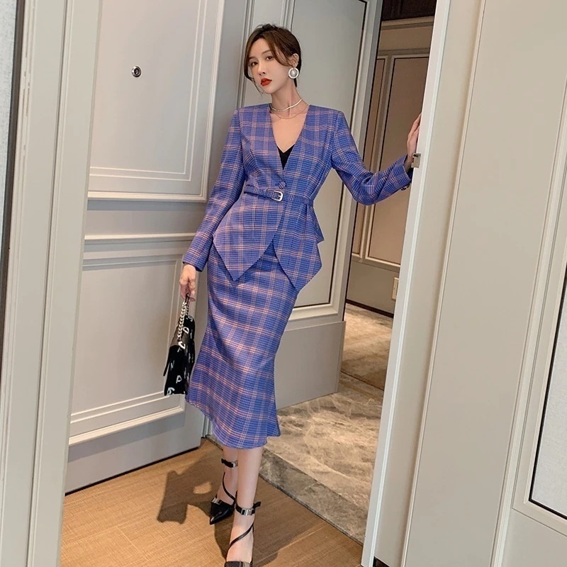 【Fellow 20%割】【JY.上品】 通勤 上下セット 格子柄 スーツワンピース ドレス パーティー 着痩せ 大人 お呼ばれ 同窓会 披露宴 卒業式 結婚式 ウェディング 二次会 成人式30%まで