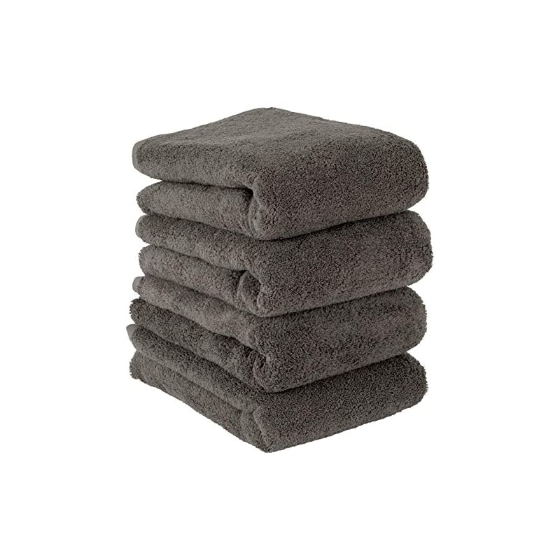 【即納】タオル研究所 [ボリュームリッチ] #003 バスタオル チャコールグレー 4枚セット ホテル仕様 ふかふか 高速吸水 綿100% 耐久性 毛羽落ち少ない 【選べる10色】 Japan Tec