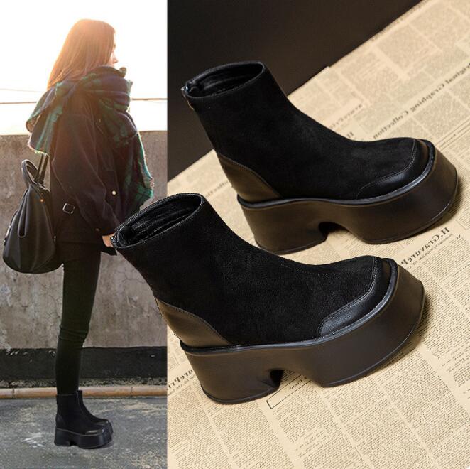 ブーツレディース 厚底 ショートブーツ レディース ショートブーツ 厚底 ぺたんこ 歩きやすい