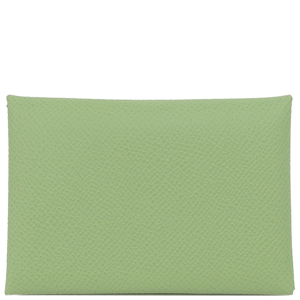 エルメス HERMES カードケース カルヴィ デュオ ヴォーエプソン ヴェールクリケット シルバー金具 新品 未使用 緑 B刻印（2023年製） 【箱】【中古】