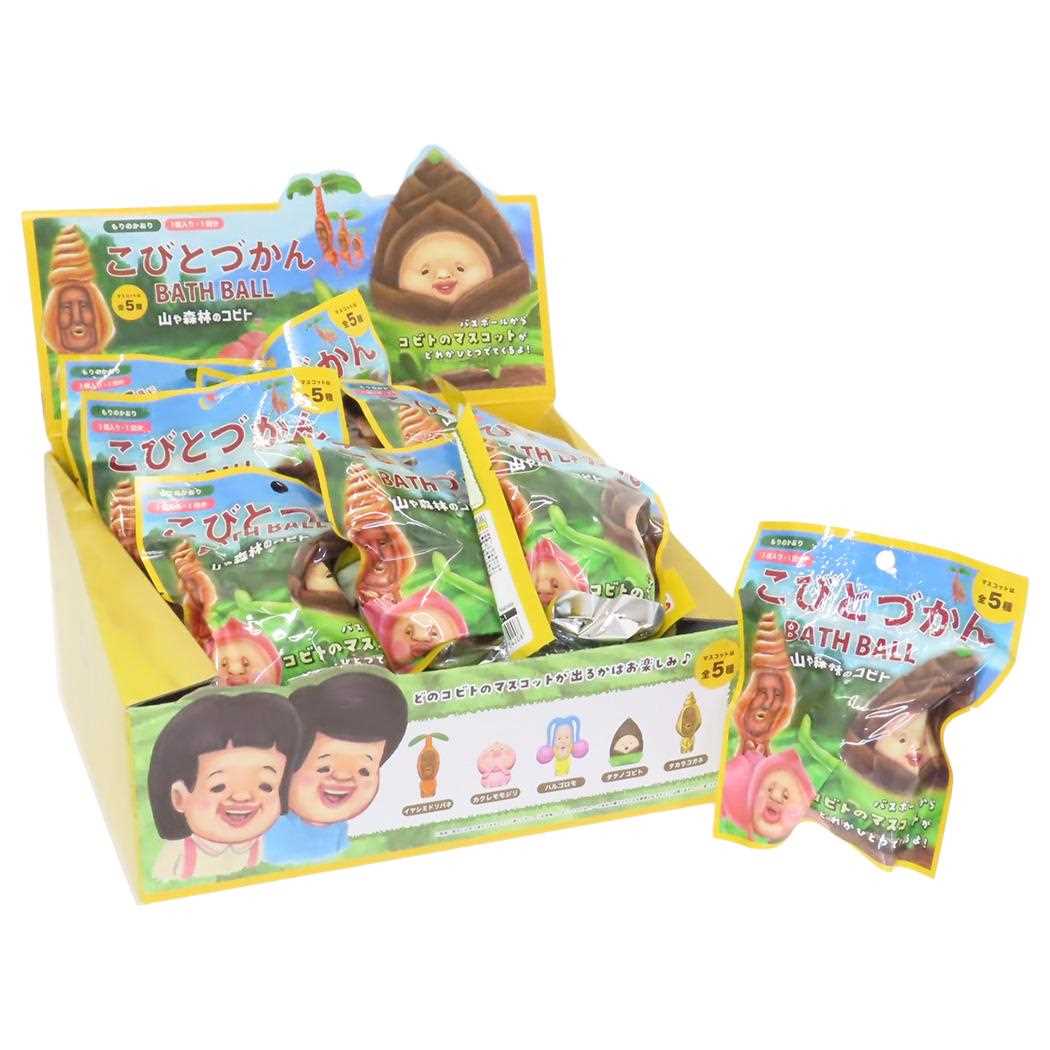 こびとづかん 入浴剤 マスコットが飛び出るバスボール 24個入セット 山や森林のコビト
