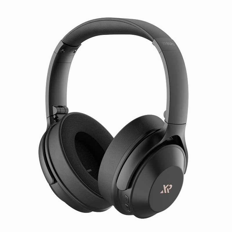 XROUND　VOCA MAX (ヴォカマックス) ブルートゥースヘッドホン 航空機用変換アダプタ/専用収納ケース付 ［ノイズキャンセリング対応］ブラック　XRD-XB-02