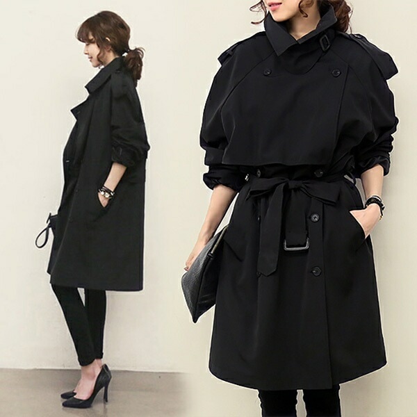 【韓国ins大人気】春コート 膝丈 コート トレンチコート レディース テロンチ スプリングコート ベルトあり 春 コート ゆるコート 小さいサイズ 手首アジャスター 秋 コート オータムコート カジ 6,579円