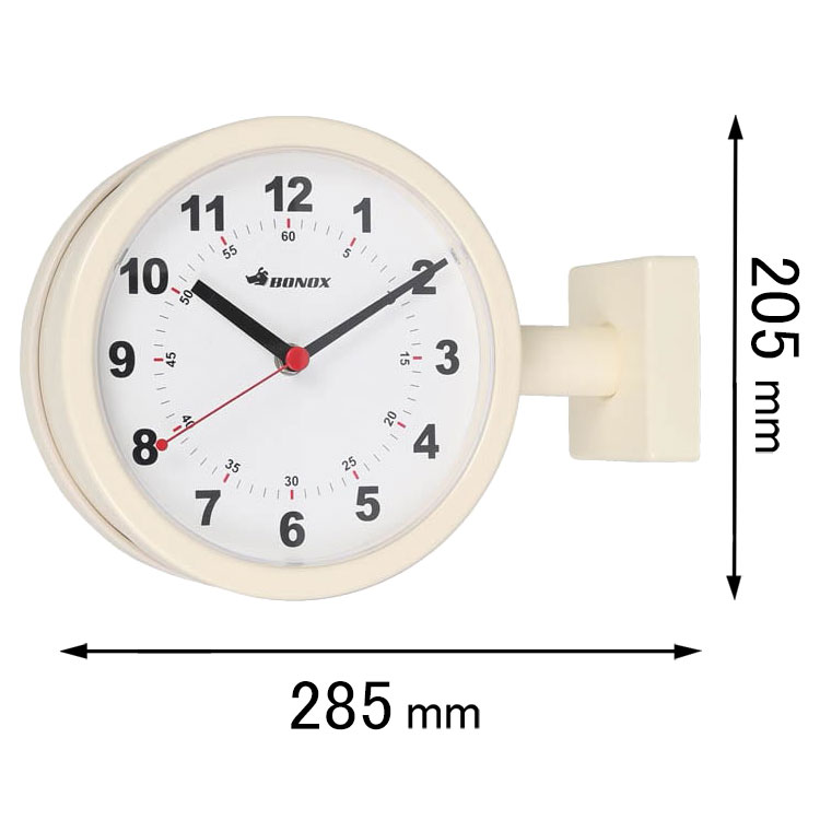 ダルトン 【両面時計】掛け時計 DULTON BONOX ダブルフェイスクロック 170D（アイボリー） S624-659IV