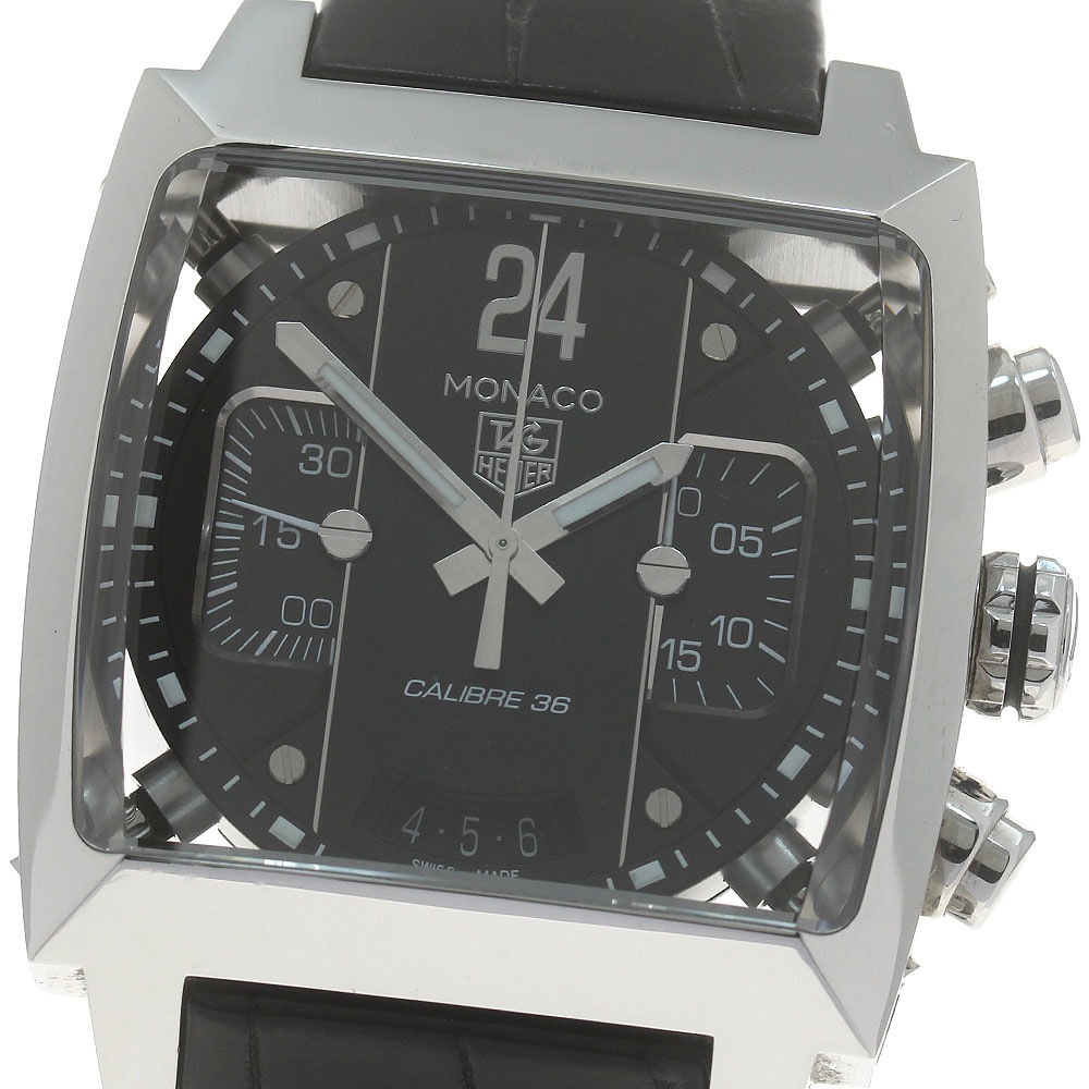 タグホイヤー TAG HEUER CAL5113 モナコ24 キャリバー36 デイト クロノグラフ 自動巻き メンズ 箱・保証書付き_872898【中古】