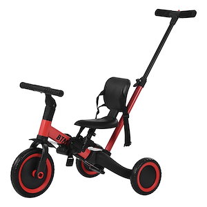 子供用三輪車 4in1 三輪車のりもの 押し棒付き 自転車 おもちゃ 乗用玩具