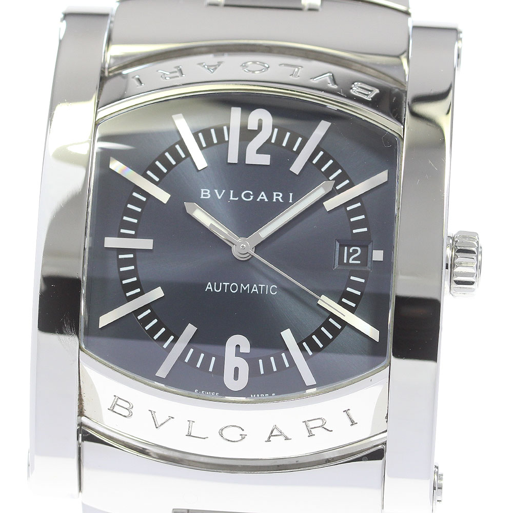 ブルガリ BVLGARI AA48S アショーマ デイト 自動巻き メンズ 箱・保証書付き_847352【中古】