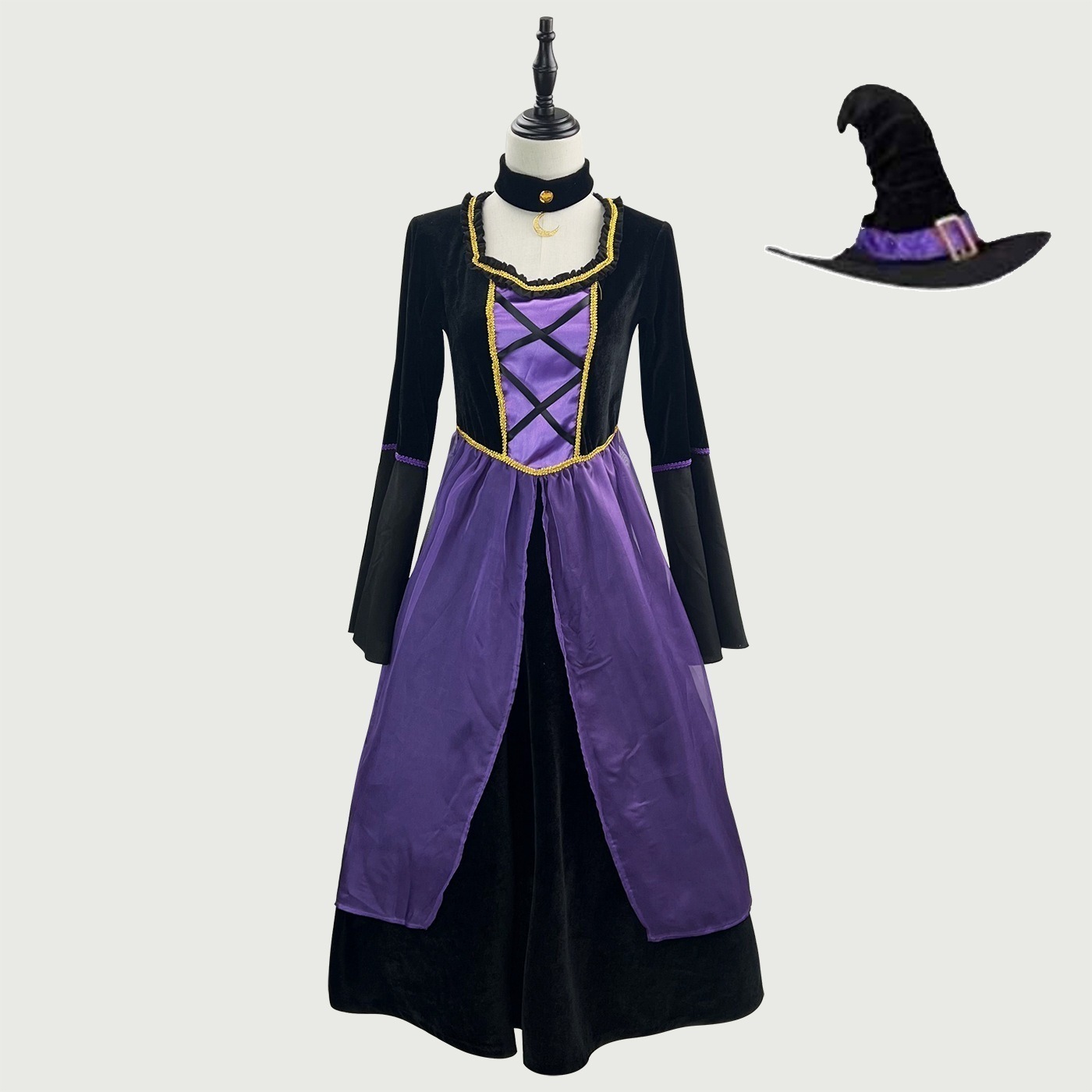正規品ハロウィーン魔女衣装演出紫魔女服魔女cos鬼祭り衣装