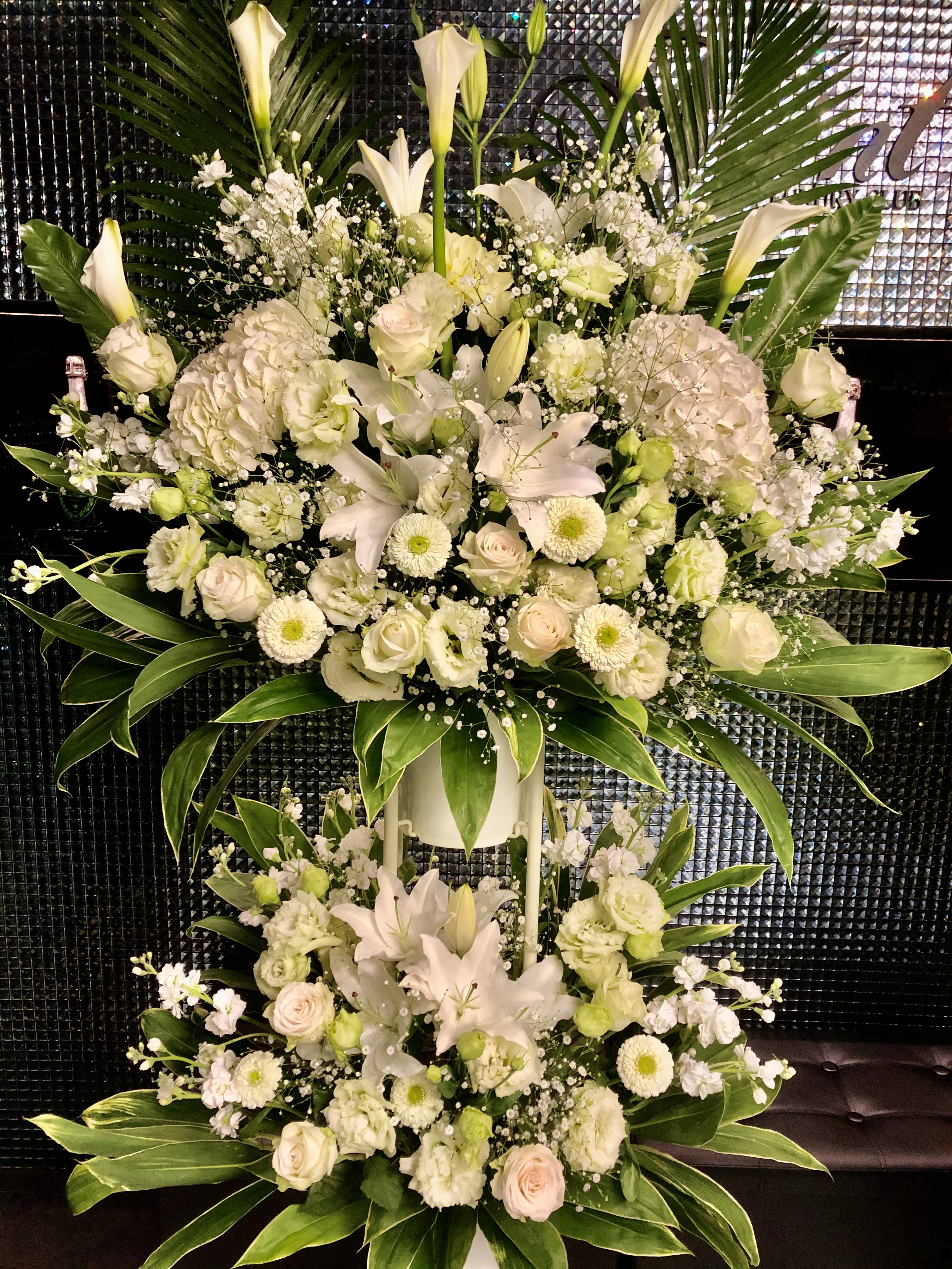 商品ID 1434 スタンド花　白系　2段