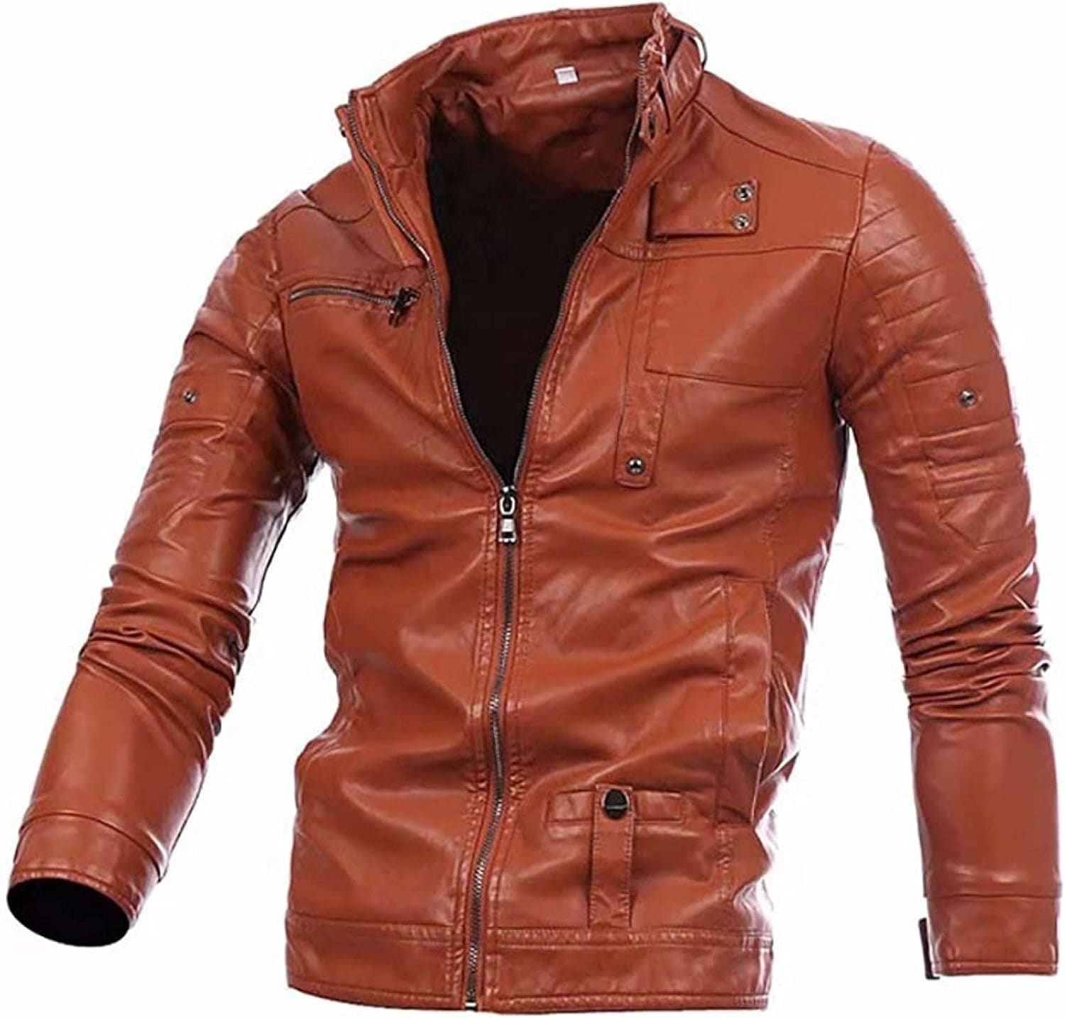 レザージャケット メンズ ライダースジャケット ミリタリージャケット PU 合皮 革ジャン フェイクレザー 上着 作業用 バイク用 カジュアル ジャンパー スタンドカラー 春秋冬 ３色 大きいサイズ