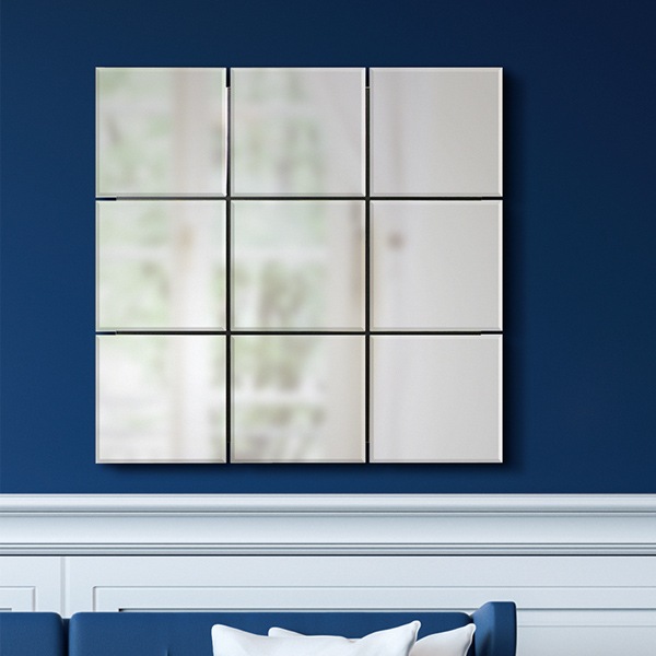 ミラー 鏡 高さ89cm ウォールミラー モザイク 壁掛け 日本製 かがみ カガミ 壁掛けミラー 飛散防止 壁掛け鏡 正方形 おしゃれ 全身 吊り下げ 玄関 リビング 寝室 インテリア