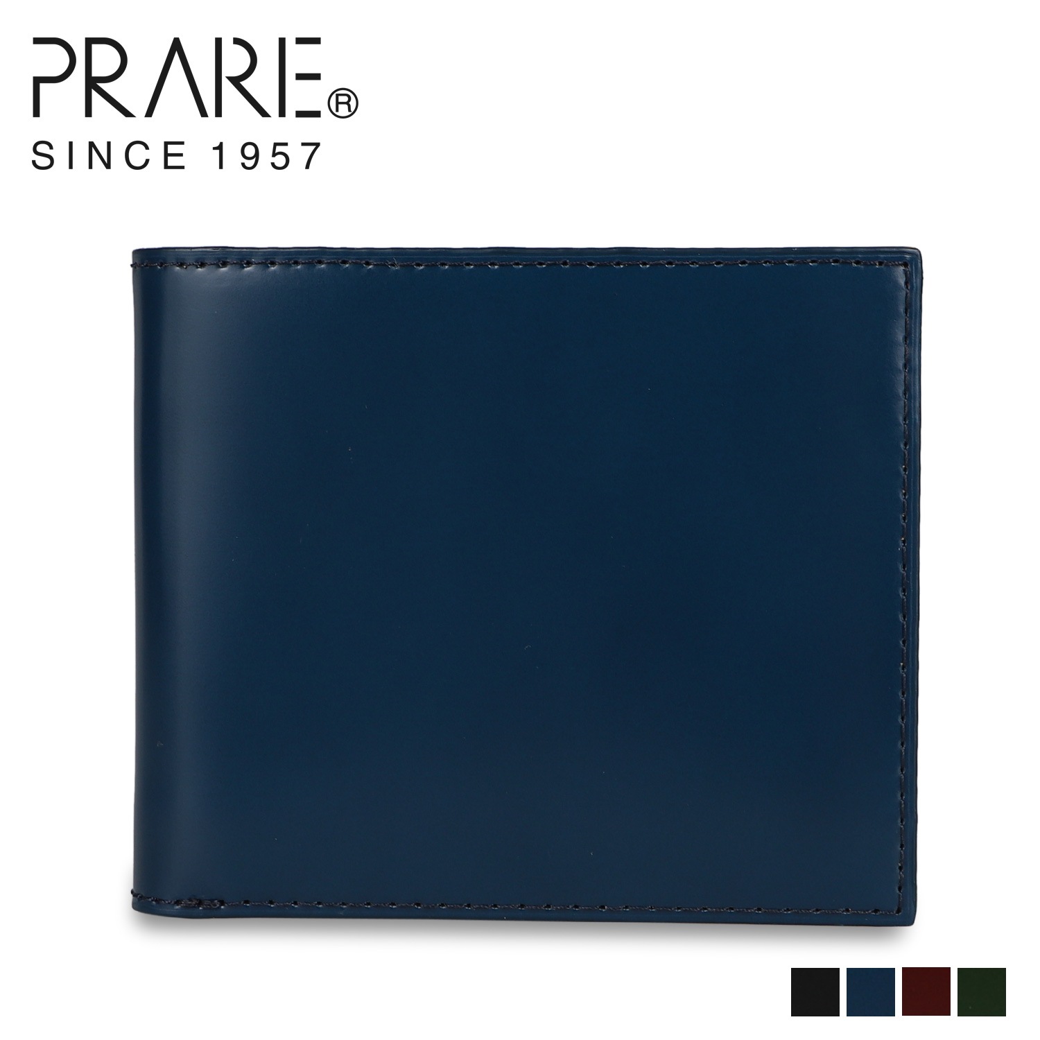 プレ 二つ折り財布 メンズ 本革 コードバン CORVAN1957 ブラック ネイビー ダーク グン 黒 NP12318