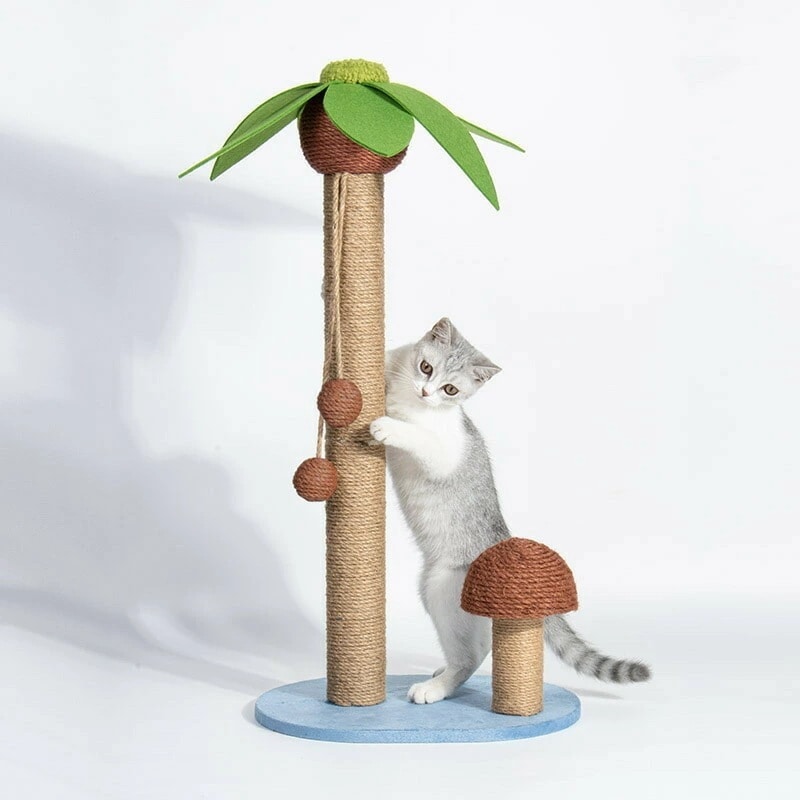 キャットタワー ヤシ ココやし 椰子 爪とぎ 爪とぎポール 猫 ねこ 麻縄 ペット用 おもちゃ おしゃれ ストレス発散 ココナッツ キノコ 茸 きのこ おもしろ 遊園地 運動不足対策 猫用品 38*2