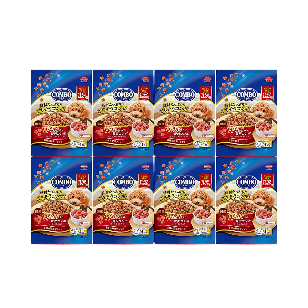 ドッグフード　コンボ　ドッグ　Ｗお肉入り　１．７ｋｇ（４２５ｇX４袋）X８個　ＣＲＣ45―05―35―35―00